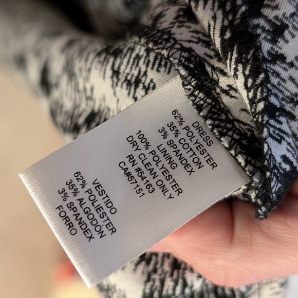 NWoT Jessica Simpson Bow Back Black & White Fit & Flare Dress Size 6 - Picture 6 of 8